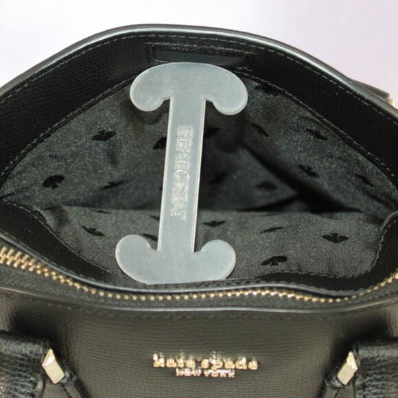 Kate Spade New York Small Dome Satchel Crossbody – Black Pebbled Leather - Picture 8 of 15